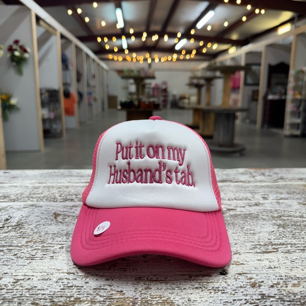 Pink and White Trucker Hat with Humorous Text